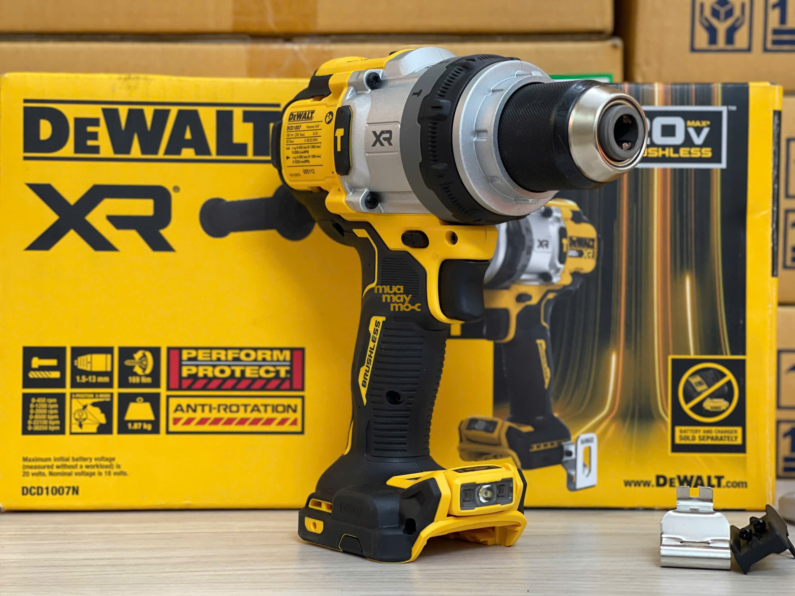 Cấu trúc khối động cơ không chổi than mạnh mẽ của Dewalt DCD1007