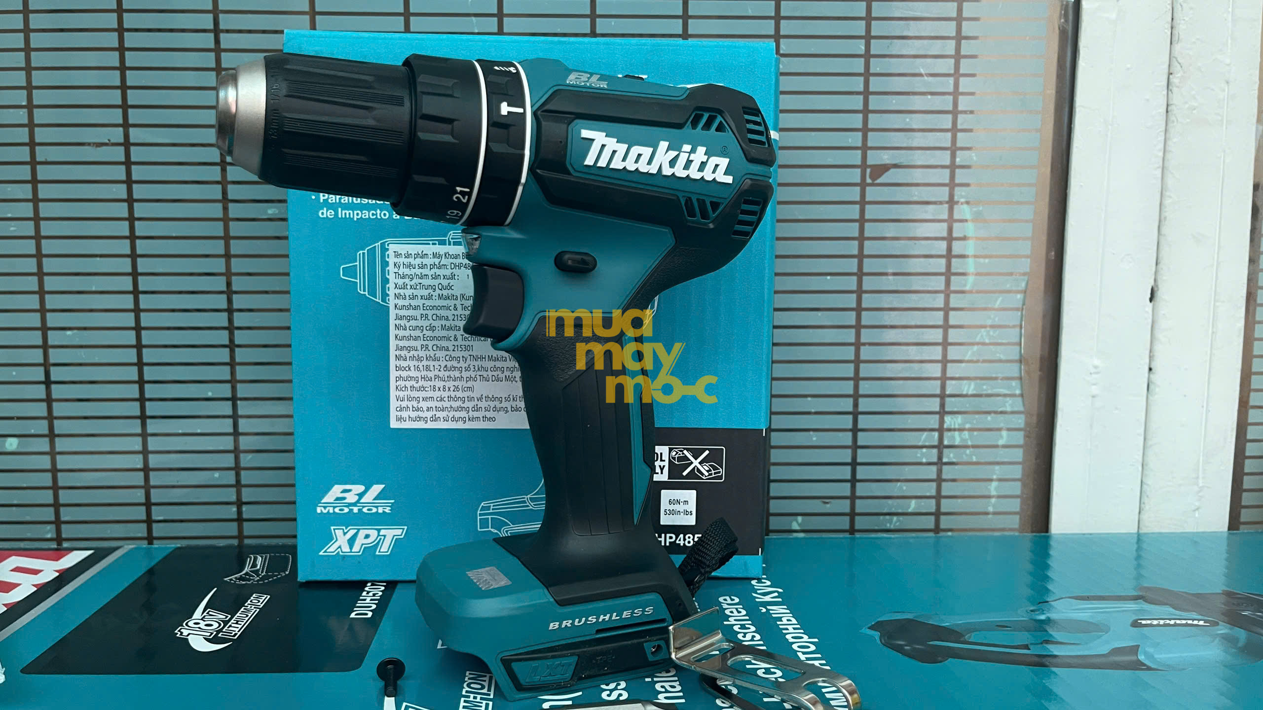 Máy khoan búa vặn vít dùng pin Makita DHP485Z chính hãng 18V