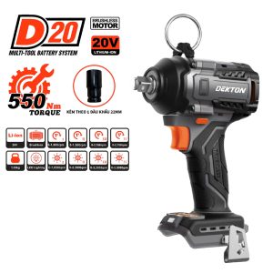 Máy siết bulong dùng pin 20V Dekton D20-IW550PRO (Chân Pin Dewalt)