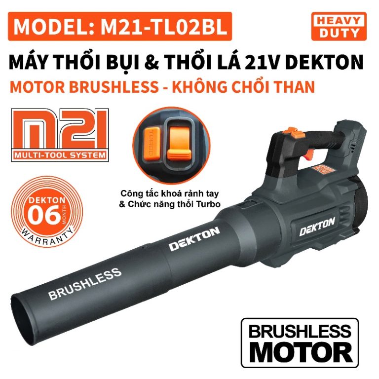 Máy thổi bụi & thổi lá dùng pin Dekton M21-TL02BL