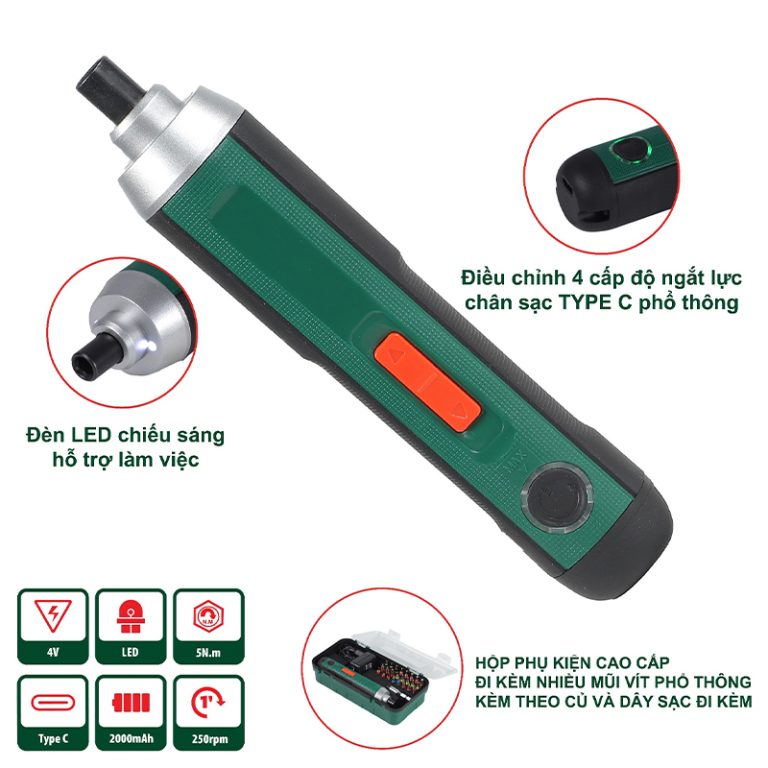 Máy vặn vít mini dùng pin 4V Dekton DK-CV0501