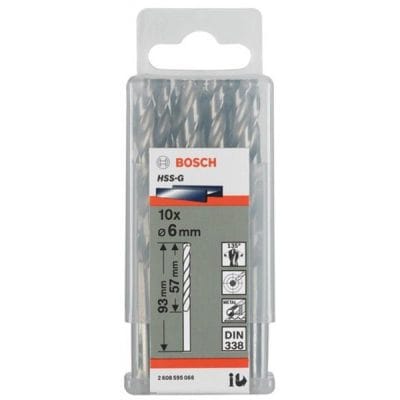 Mũi Khoan Kim Loại, Sắt HSS-G/HSS-R Bosch 2608595066 (hộp 10 mũi)