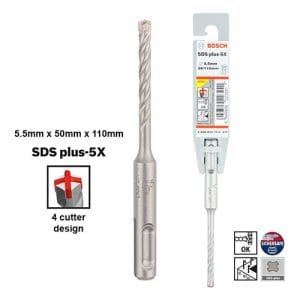 Mũi khoan SDS Bosch 2608833774 PLUS-5X 5.5x50x110
