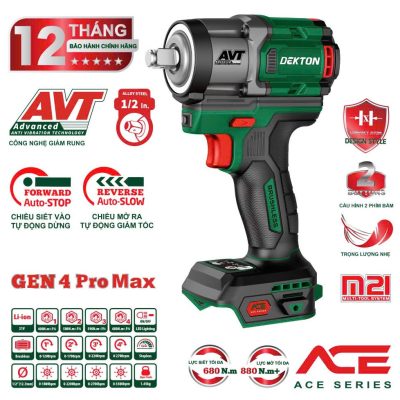Thân máy khoan bu lông dùng pin 21V Dekton M21-IW680PROMAX