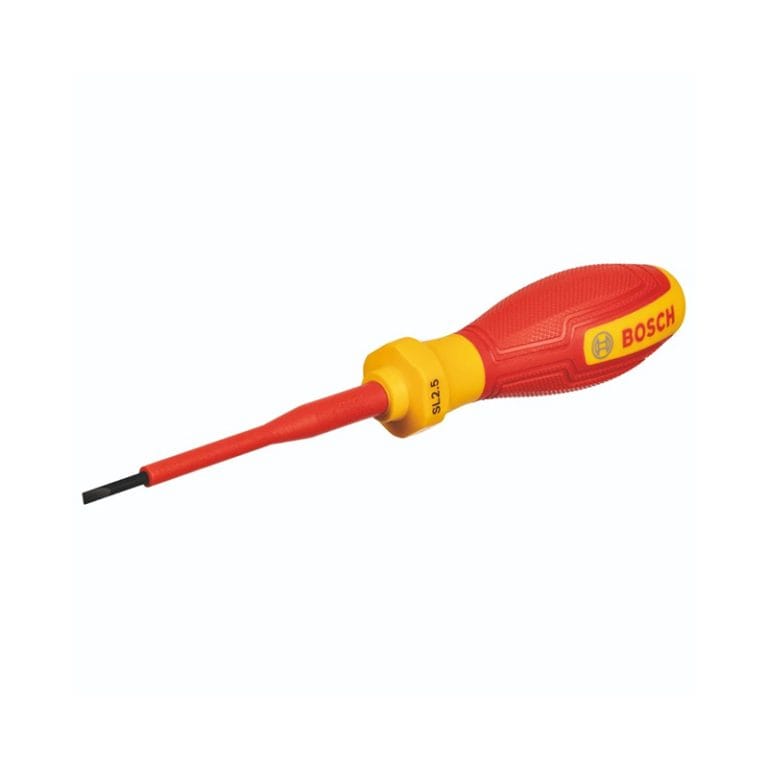 Tua vít cách điện VDE đầu dẹt SL2.5 Bosch 1600A02NC0