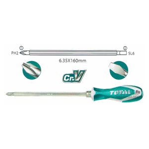 Tuốc nơ vít 2 đầu 6.35x160mm Total THT250206